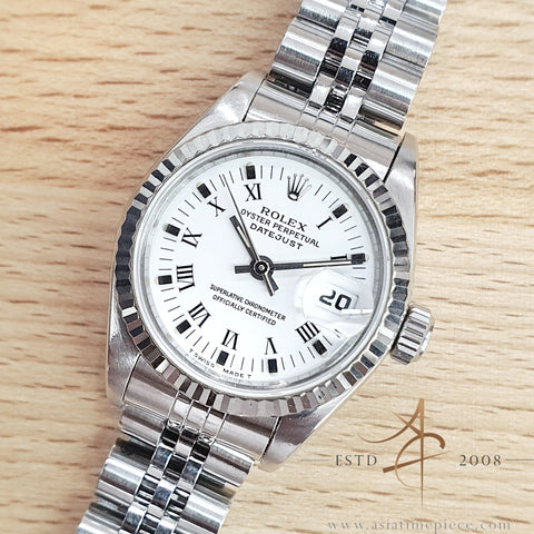 Rolex Lady Datejust 26 Ref 69174 White Roman Dial (1993)