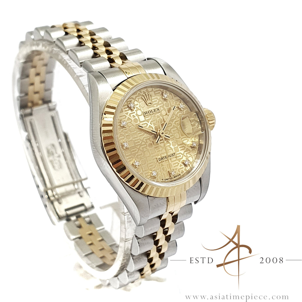 シンガポール HIDE AND SEEK Rare Rolex Lady Datejust 69173 Pyramid Roman Dial w/ Cert