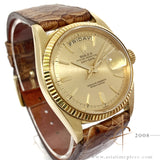 Rare Rolex President 1803 Day Date 18K No Lume Vintage Watch (1963)