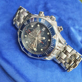 Omega Seamaster Diver Chronograph Watch 2225.80.00 Blue Wave
