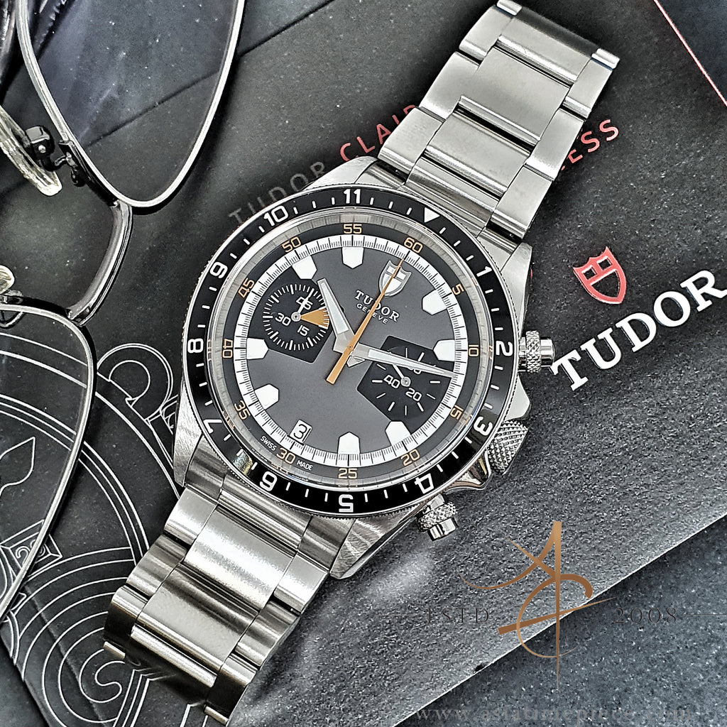 Tudor Heritage Chrono Monte Carlo Grey 70330N Full Set Mint 2019