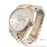 Rolex President Day-Date Ref 118235 Diamond Baguette 18K Everose Gold Full Set (2017)