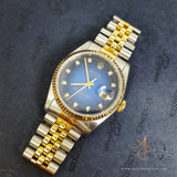 Rolex Blue Diamond Datejust 16233 Watch (Year 1998)
