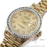 Rolex Lady Datejust Ref. 69178 Champagne Diamond Dial in 18K Vintage Watch (1991)