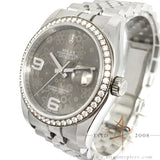 Rolex Datejust 116244 Rhodium Floral Motif Diamond Bezel