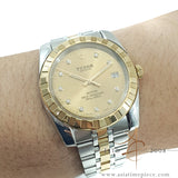 Tudor Classic Date 21013 Diamond Set Champagne Dial