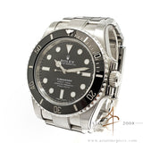Full Set Rolex Submariner No Date 114060 Black Ceramic in Oystersteel (2018)