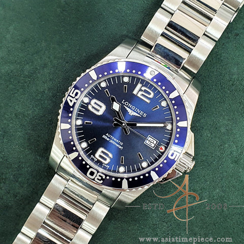 Longines HydroConquest Sunray Blue L3.742.4.96.6 in 41MM Steel Bracelet (2021)