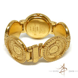 Gianni Versace Signature 01096 Gold Plated Swiss Quartz Watch Bangle