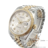 Rolex Datejust 36 Ref 116233 White Computer Diamond Dial