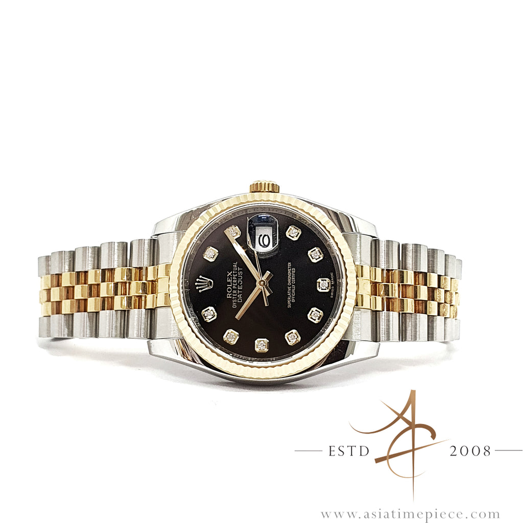 China  Like new Rolex Datejust 36 Ref 116233 Black Diamond Dial in