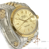 Rolex Oyster Datejust 16013 Champagne Linen Dial Vintage Watch (1987)