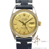 Rolex Datejust 1601 Champagne Linen Dial Vintage Watch (1973)