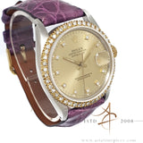Rolex Datejust 16013 Champagne Diamond Dial Vintage Watch (1984)