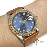 Rolex Oyster Perpetual Datejust Ref 1601 Custom Diamond Dial Bezel (Year 1974)