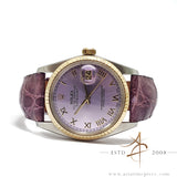 Rolex Datejust 16013 Custom Sunburst Purple Roman Dial Vintage Watch (1984)