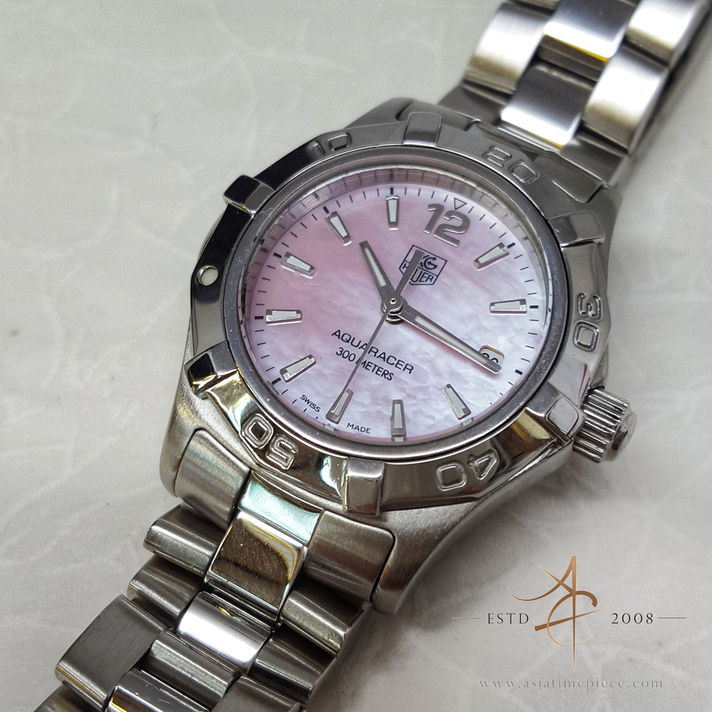 Tag heuer pink store mother of pearl watch