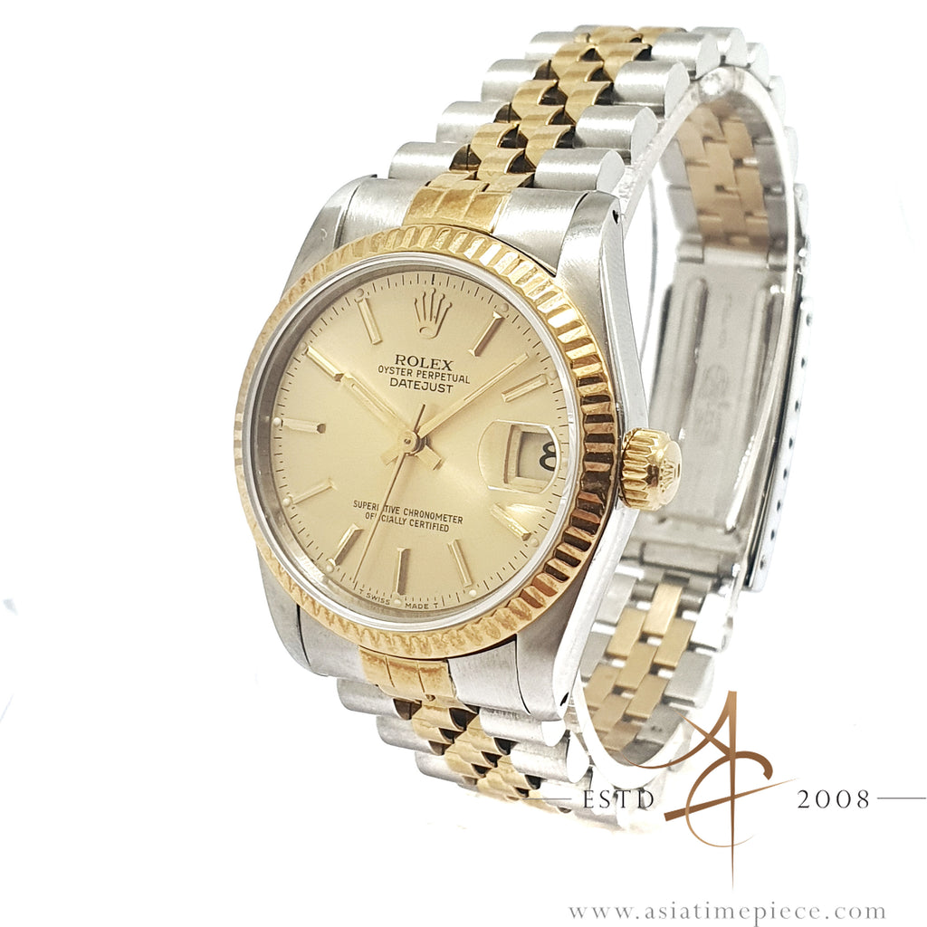 Rolex Datejust Midsize 68273 Champagne Dial Vintage Watch (1987