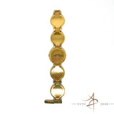 Gianni Versace Signature 01096 Gold Plated Swiss Quartz Watch Bangle