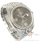 Rolex Datejust 116244 Rhodium Floral Motif Diamond Bezel