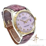 Rolex Datejust 16013 Custom Sunburst Purple Roman Dial Vintage Watch (1984)