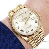 Rolex 18038 Day-Date President 18K Gold Champagne Roman Dial (1986)