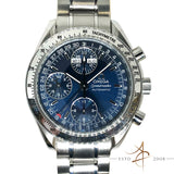 Omega Speedmaster Triple Date 35238000 Blue Dial Automatic Chronograph Watch