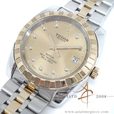 Tudor Classic Date 21013 Diamond Set Champagne Dial