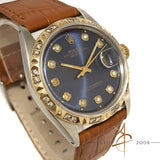 Rolex Oyster Perpetual Datejust Ref 1601 Custom Diamond Dial Bezel (Year 1974)