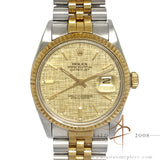 Rolex Oyster Datejust 16013 Champagne Linen Dial Vintage Watch (1987)