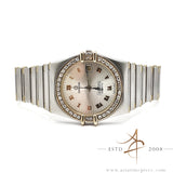 Omega Constellation Chronometer Quartz Diamond Bezel Roman Dial 32.5mm