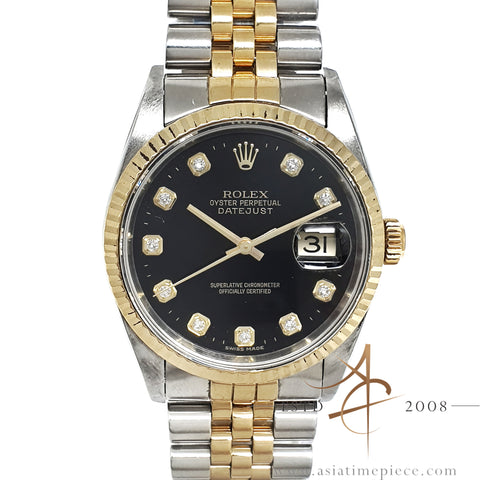 Rolex Datejust 16233 Diamond Black Dial (2000)