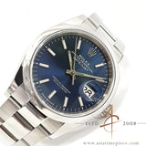Rolex Datejust 36 Sunray Sunburst Blue Dial Oystersteel 2020 Full Set