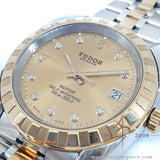 Tudor Classic Date 21013 Diamond Set Champagne Dial