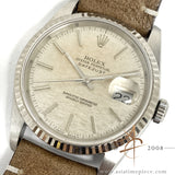 Rolex Datejust 16234 Linen Dial Vintage Watch (1988)