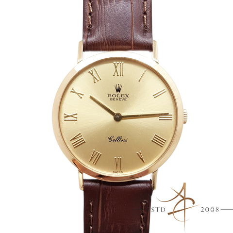 Rolex Cellini Ref 4112 18K Gold Roman Champagne Dial  (Year 1987) Watch