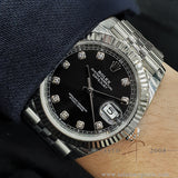 Full Set Rolex Datejust 41 Ref 126334 Black Diamond Dial on Jubilee Bracelet (2021)