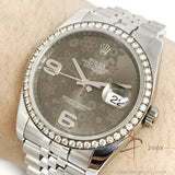 Rolex Datejust 116244 Rhodium Floral Motif Diamond Bezel