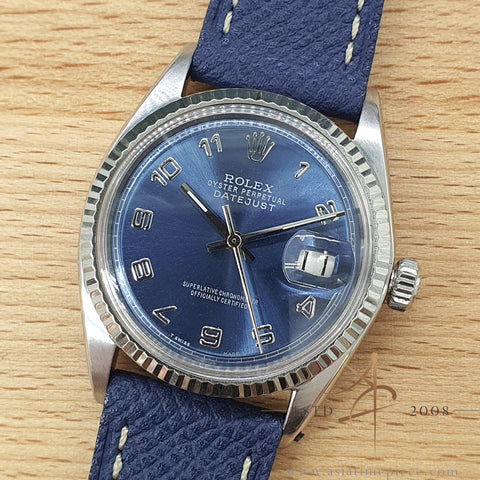 Rolex Datejust 1601 Custom Blue Arabic Dial Vintage Watch (1971)