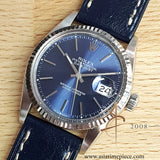 Rolex Datejust 16014 Custom Blue Sunburst Dial Vintage Watch (1984)