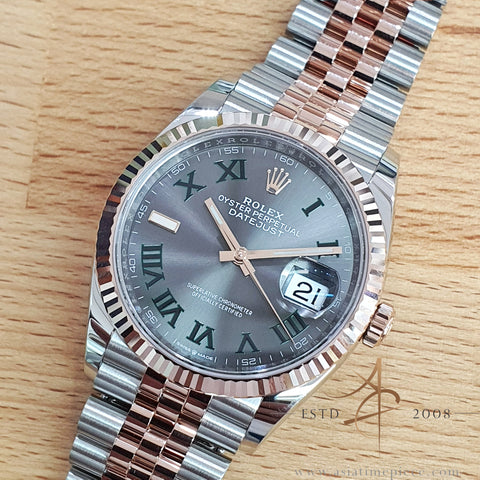 Brand new Rolex Datejust 36 Wimbledon Dial Everose Steel Jubilee (2021)