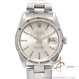 Rolex Oyster Date 1501 Engine Turned Bezel Vintage Watch (1960)