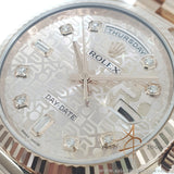 Rolex President Day-Date Ref 118235 Diamond Baguette 18K Everose Gold Full Set (2017)