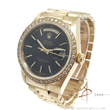 Rolex 18038 President Day Date Black Dial in 18K Gold Vintage Watch (1985)