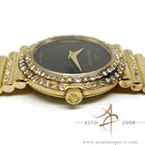 [Rare] Jaeger LeCoultre Onyx Dial 18K Gold Diamond Vintage Ladies Watch (1983)