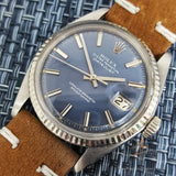 Rare Rolex Blue Wide Boy Dial Ref 1601 Vintage Watch (Year 1971)