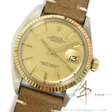 Rolex Datejust 1601 Champagne Linen Dial Vintage Watch (1977)