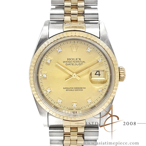 Rolex Datejust 16233 Diamond Champagna Dial (1993)