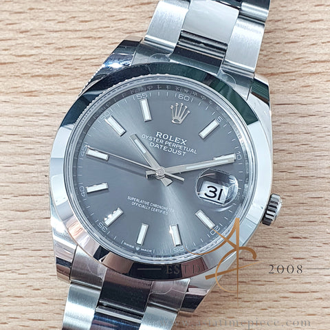 Full Set Rolex Datejust 41 Slate Dial Oyster Bracelet (2021)