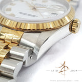 Rare Unpolished Rolex Datejust 16233 White Roman Dial Vintage Watch (1995)